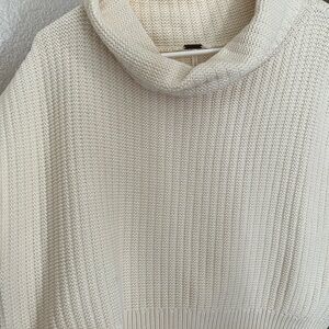 Free People Cream Cowl Neck Sweater